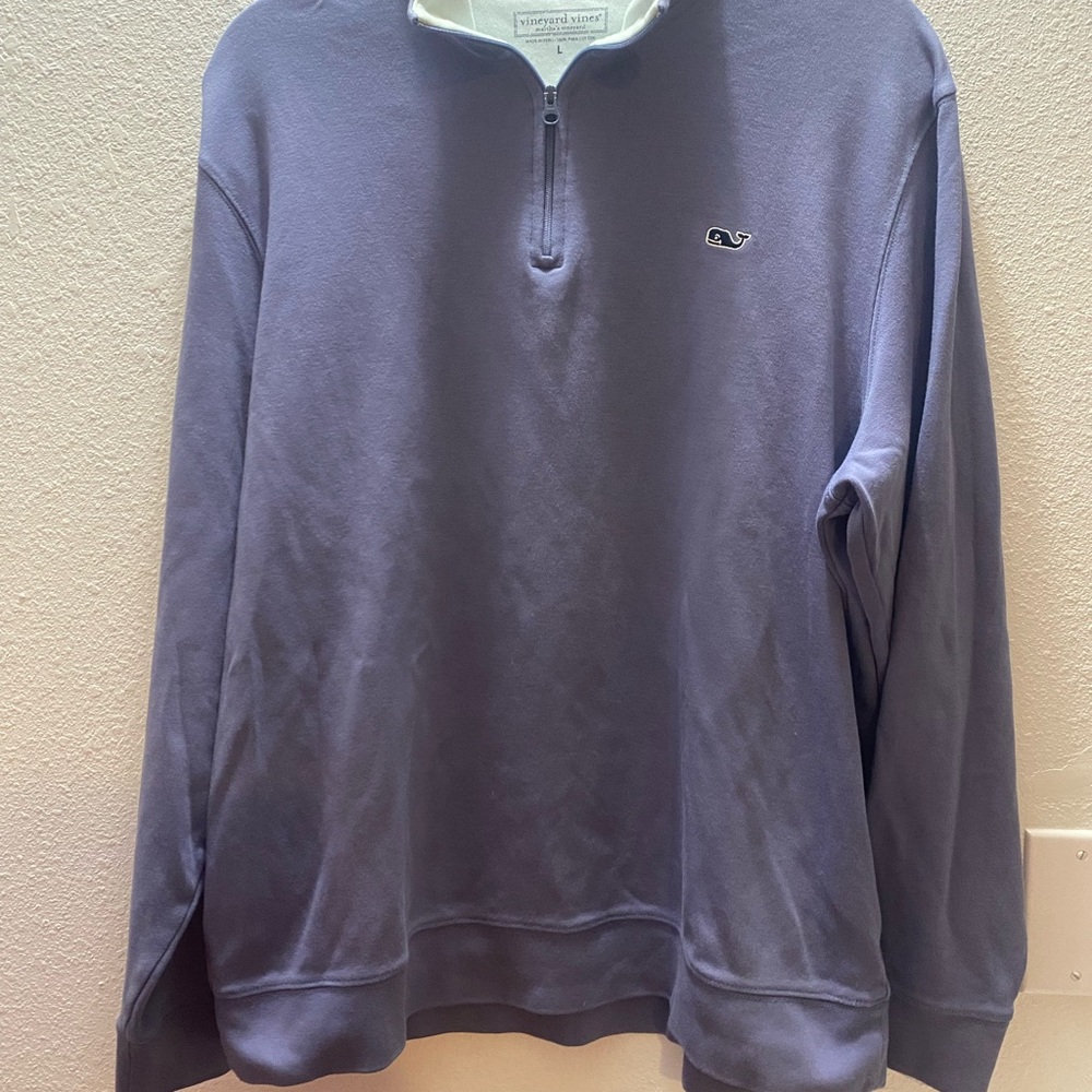 Vineyard Vines Men's Large Light Purple Zip-Up Pullover Sweatshirt